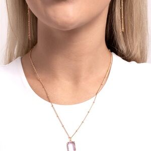Amethyst stone colored necklace.